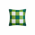 First Floor Designs 20 x 20 in. Outdoor Gingham Decorative Pillow Green FI3040041